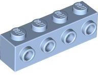 Brick Special 1 x 4 with 4 Studs on One Side in Bright Light Blue