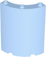 Panel 4 x 4 x 6 Quarter Cylinder in Bright Light Blue