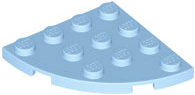 Plate Round Corner 4 x 4 in Bright Light Blue