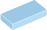 Tile 1 x 2 with Groove in Bright Light Blue