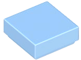Tile 1 x 1 with Groove in Bright Light Blue