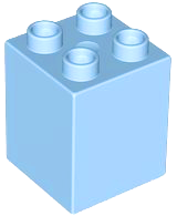 Duplo Brick 2 x 2 x 2 in Bright Light Blue