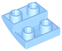 Brick Curved Inverted 2 x 2 x 2/3 in Bright Light Blue
