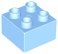 Duplo Brick 2 x 2 in Bright Light Blue