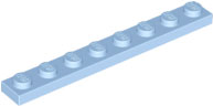 Plate 1 x 8 in Bright Light Blue