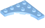 Plate Special 4 x 4 with 3 x 3 Quarter Round Cutout in Bright Light Blue