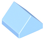 Brick Sloped Double 45° 1 x 1 in Bright Light Blue