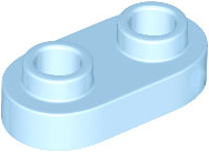 Plate Special 1 x 2 Rounded with 2 Open Studs in Bright Light Blue