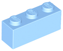 Brick 1 x 3 in Bright Light Blue