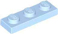 Plate 1 x 3 in Bright Light Blue