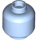 Minifig Head [Plain] [Hollow Stud] in Bright Light Blue