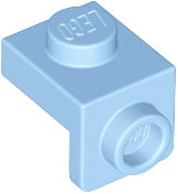 Bracket 1 x 1 - 1 x 1 in Bright Light Blue