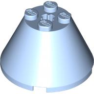 Cone 4 x 4 x 2, Axle Hole [Plain] in Bright Light Blue