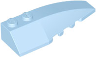 Brick Wedged, Curved 6 x 2 Right, Inner Ridges in Bright Light Blue