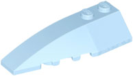 Brick Wedged, Curved 6 x 2 Left, Inner Ridges in Bright Light Blue