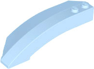 Brick Wedged, Curved 8 x 3 x 2 Open Right in Bright Light Blue