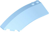 Brick Wedged, Curved 8 x 3 x 2 Open Left in Bright Light Blue