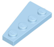 Wedge Plate 4 x 2 Right in Bright Light Blue