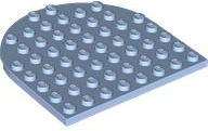 Plate 8 x 8 with Rounded End in Bright Light Blue