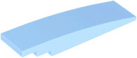 Brick Curved 8 x 2 No Studs in Bright Light Blue