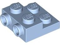 Plate Special 2 x 2 x 2/3 with Two Studs On Side and Two Raised [Half Hollow Anti-stud] - Updated Version in Bright Light Blue