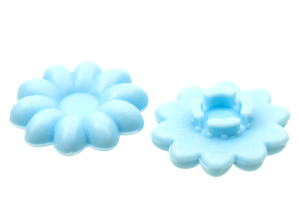Clikits Icon, Flower 2 x 2 Small, 10 Petals with Pin [Frosted] in Bright Light Blue
