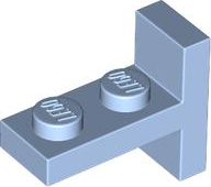 Bracket 1 x 2 with 1 x 2 Vertical Studs in Bright Light Blue