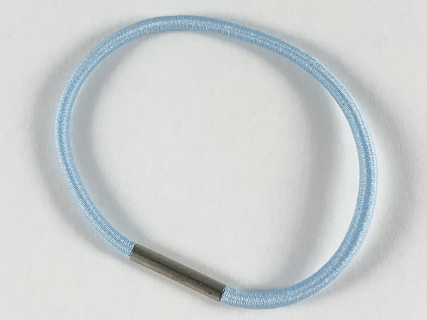 Clikits Cord, Elastic Loop 6 x 6 with 13mm Metal Band (Hair Band / Tie) in Bright Light Blue