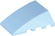 Brick Wedged, Curved 4 x 4 No Top Studs in Bright Light Blue