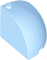 Brick Round Corner 4 x 4 x 3 Quarter Dome Top in Bright Light Blue