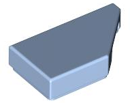Tile 1 x 2 with Stud Notch Right in Bright Light Blue