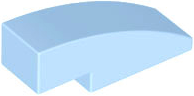Brick Curved 3 x 1 No Studs in Bright Light Blue