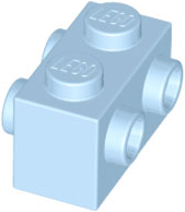 Brick Special 1 x 2 with Studs on 2 Sides in Bright Light Blue