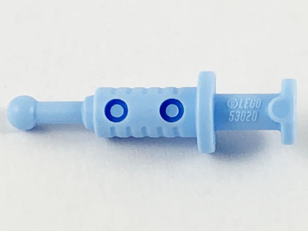 Equipment Medical Syringe with 2 Holes in Bright Light Blue