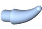 Animal Body Part, Barb / Claw / Tooth / Talon / Horn, Small in Bright Light Blue