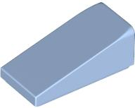 Brick Sloped 18° 2 x 1 x 2/3 in Bright Light Blue