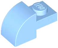 Brick Curved 1 x 2 x 1 with Curved Top in Bright Light Blue