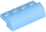 Brick Curved 2 x 4 x 1 in Bright Light Blue