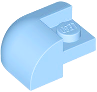 Brick Round, Curved 2 x 2 x 1, Corner in Bright Light Blue