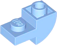 Brick Curved Inverted 1 x 2 with 1 x 1 Cutouts in Bright Light Blue