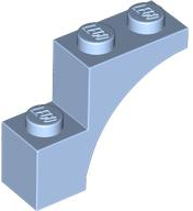 Brick Arch 1 x 3 x 2, Straight End in Bright Light Blue