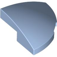 Brick Round Corner, Curved 2 x 2 x 2/3 Quarter Circle With 1 x 1 Bottom Cutout in Bright Light Blue
