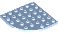 Plate Round Corner 6 x 6 in Bright Light Blue