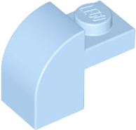 Brick Curved 1 x 2 x 1 1/3 with Curved Top in Bright Light Blue