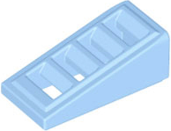 Brick Sloped 18° 2 x 1 x 2/3 with 4 Slots / Grate in Bright Light Blue