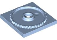 Turntable 4 x 4 Square Base, Locking in Bright Light Blue