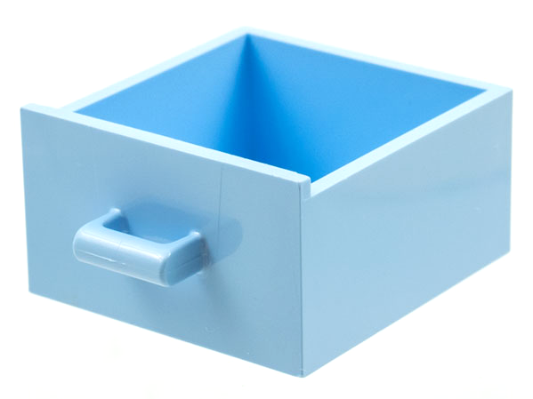 Cupboard 4 x 4 x 4 Drawer, Open Handle in Bright Light Blue
