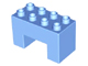 Duplo Brick 2 x 4 x 2 with 2 x 2 Square Arch in Bright Light Blue