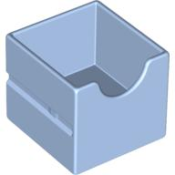 Duplo Drawer 2 x 2 with Semicircle Cutout in Bright Light Blue
