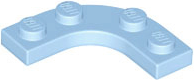 Plate Round Corner 3 x 3 with 2 x 2 Round Cutout in Bright Light Blue